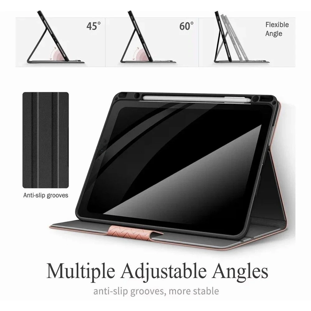 Pink iPad Pro 12.9 Folio Case 6th 5th 4th 3rd Gen Pencil Holder Auto Wake Cover